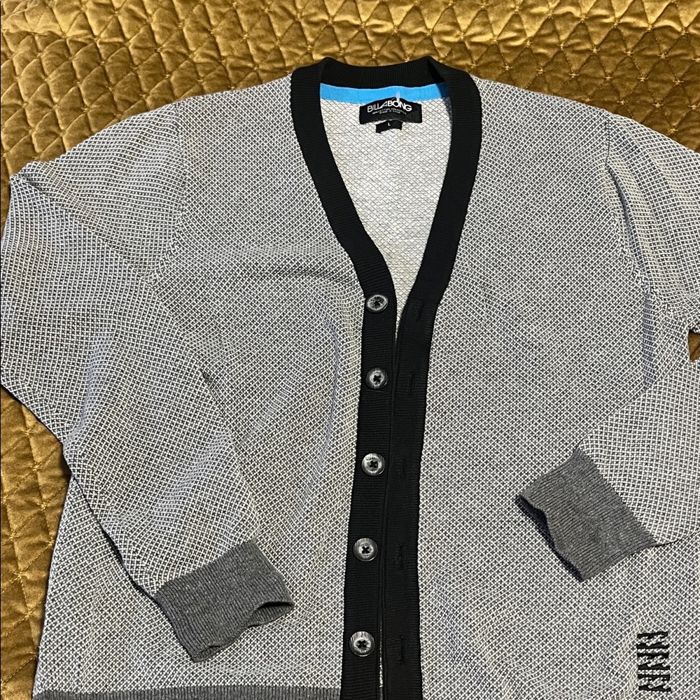 Billabong Black and Gray Cardigan
